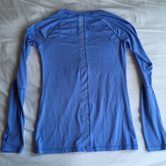 X by Gottex Line Mesh Long Sleeve T-Shirt Blue S - Picture 5 of 6